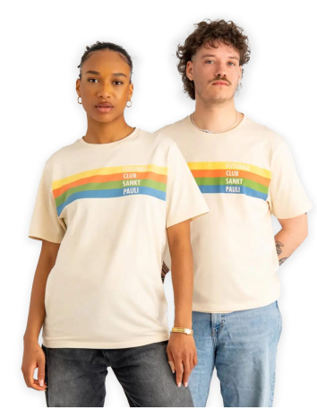 St. Pauli - Wintermütze - "Regenbogenherzen" - Creme - @ No Borders