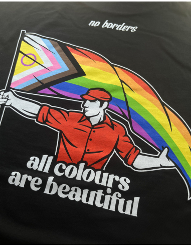 All Colours Are Beautiful - Flag - T-Shirt - Schwarz - @ No Borders
