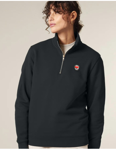 Siamo Tutti Antifascisti - Half Zip - Mob Action - Schwarz - @ No Borders