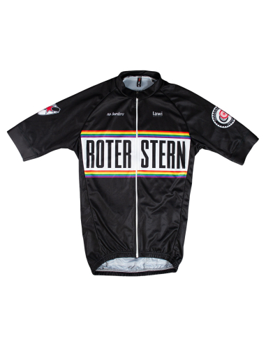 Roter Stern Leipzig - Radtrikot Kurzarm - Black/Rainbow - @ No Borders