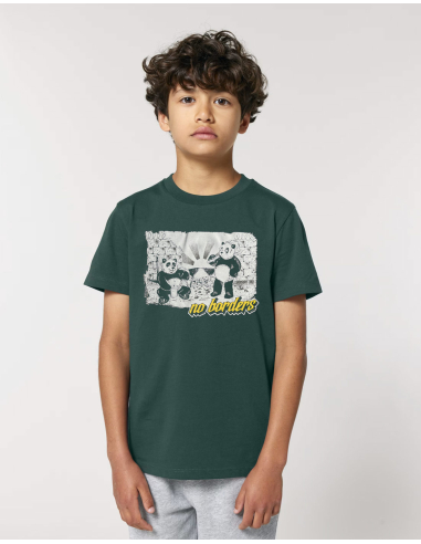 Panda - T-Shirt - Kids - No Borders - Dark green - @ No Borders