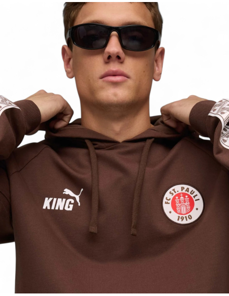 St. Pauli - Hoodie - Puma "King" - Braun - Detail Front