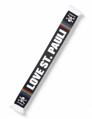 Silk scarf - Love St. Pauli Hate Racism - Black - @ No Borders
