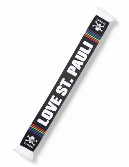 Seidenschal - Love St. Pauli Hate Racism - Schwarz - Vorderseite