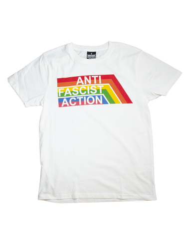 Anti Fascist Action - T-Shirt - True Rebel - Weiß/Rainbow - @ No Borders
