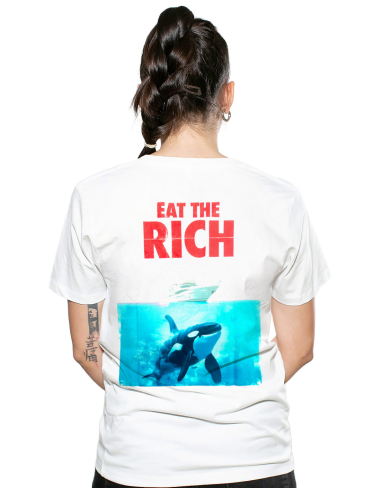 Eat the Rich - No Borders - T-Shirt - White - @ No Borders