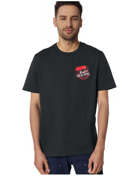 Soli-T-Shirt - Free All Antifa - Pocket - Schwarz