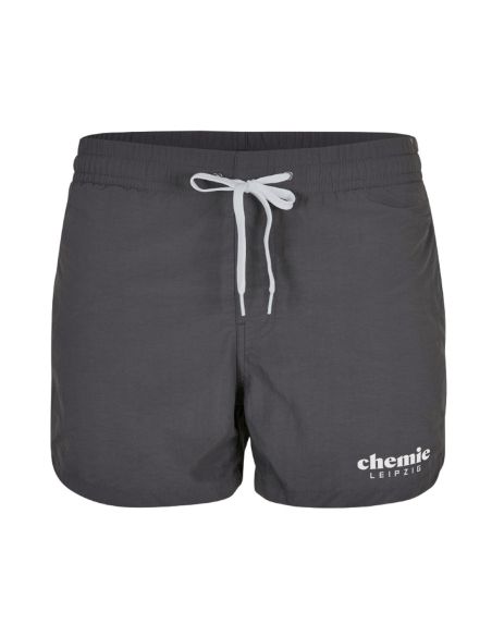 bsg chemie leipzig - swimming shorts - chemie - embroidered logo - gray - front