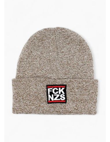 FCK NZS - True Rebel - Wintermütze - Patch - Oatmeal - @ No Borders