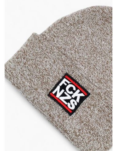 FCK NZS - True Rebel - Wintermütze - Patch - Oatmeal - @ No Borders