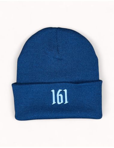 161 - No Borders - Beanie - Embroidered Logo - Blue - @ No Borders