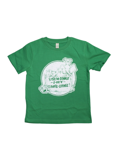 System Change Not Climate Change - No Borders - T-Shirt Kids - Green - @ No Borders