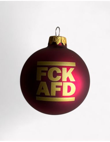 FCK AFD - No Borders - Christmas bauble - Red - @ No Borders