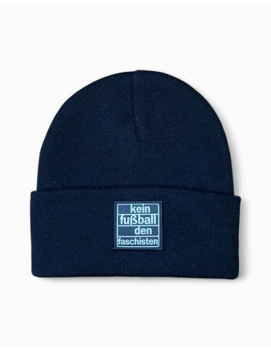 Kein Fußball den Faschisten - No Borders - Wintermütze - Patch - Schwarz - @ No Borders