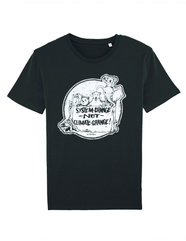 System Change Not Climate Change - No Borders - T-Shirt - Black - @ No Borders