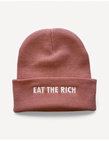 Eat The Rich - No Borders - Wintermütze - Sticklogo - Lachs - @ No Borders