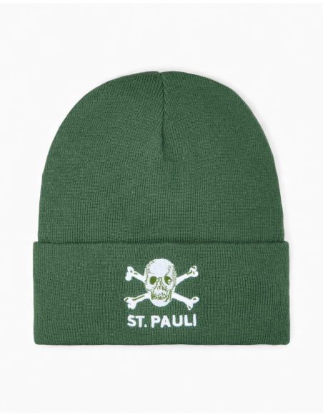 st-pauli-beanie-olive-skull-knit-front