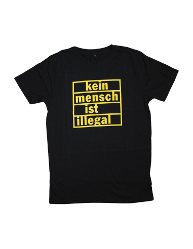 Kein Mensch ist illegal - No Borders - T-Shirt - Black/Yellow - @ No Borders