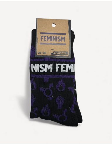 Feminism - Socken - Schwarz - No Borders - @ No Borders