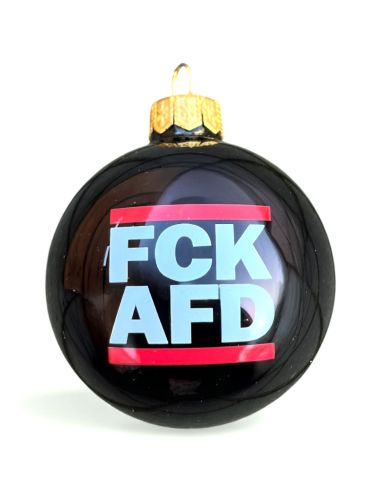 FCK AFD - Weihnachtsbaumkugel - Schwarz - @ No Borders