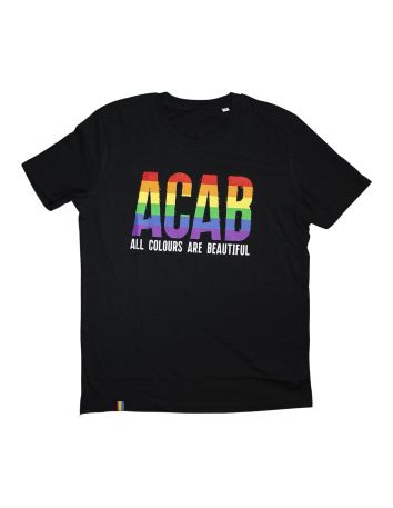 All Colours Are Beautiful - Flag - T-Shirt - Schwarz - @ No Borders