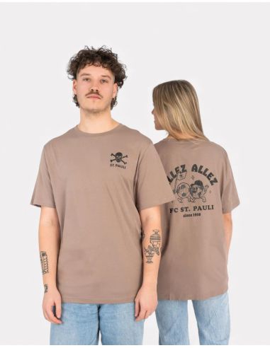 St. Pauli - T-Shirt "Allez Allez" - unisex - Light Brown/Black - @ No Borders