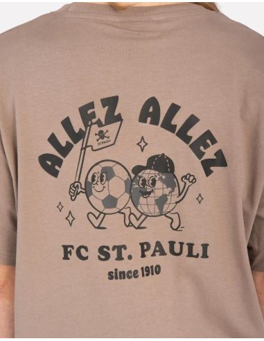 St. Pauli - T-Shirt "Allez Allez" - unisex - Hellbraun/Schwarz - @ No Borders