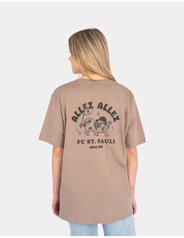 St. Pauli - T-Shirt "Allez Allez" - unisex - Hellbraun/Schwarz - @ No Borders