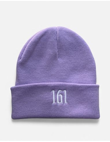161 - No Borders - Beanie - Embroidered Logo - Violet - @ No Borders