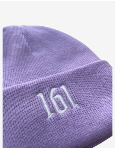 161 - No Borders - Wintermütze - Sticklogo - Violet - @ No Borders