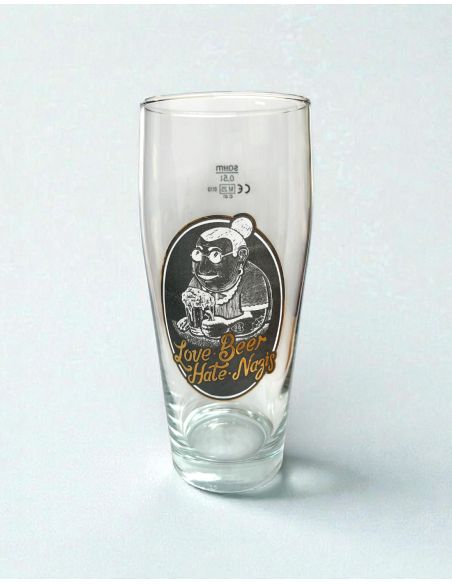 Love Beer Hate Nazis - Bierglas
