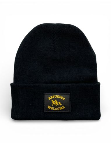 Refugees Welcome - No Borders - Beanie - Patch - Black - @ No Borders