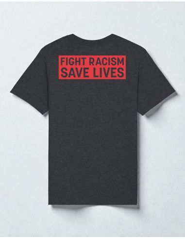 Sea Punks - T-Shirt - Fight Racism-Aufdruck - Dark Heather Grey - @ No Borders