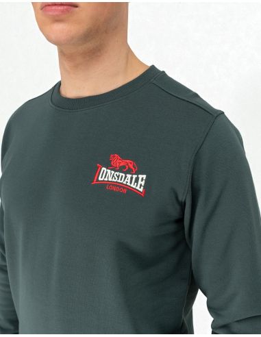 Lonsdale - Sweater - Lympstone - Bottle Green/Red/Ecru - @ No Borders