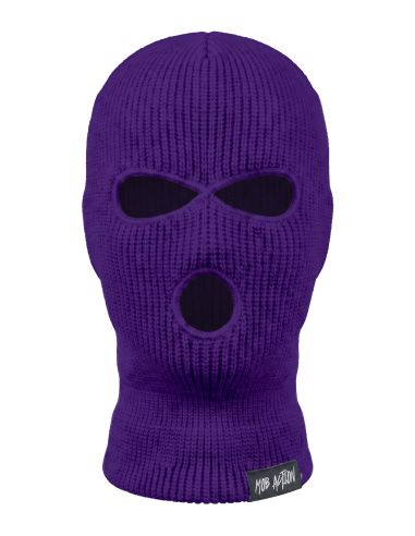 Balaclava - 3 Holes - Purple - Mob Action - @ No Borders
