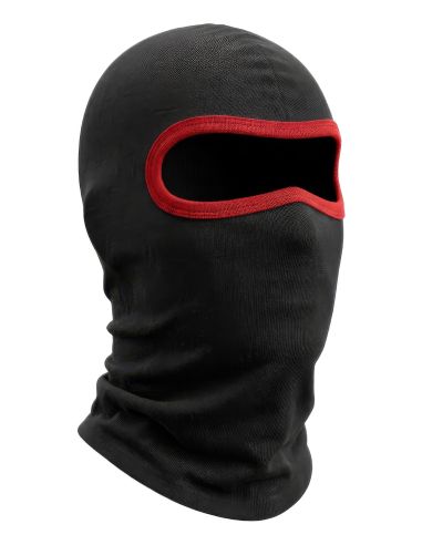 Balaclava - Cotton 1-Hole - Black/Red - @ No Borders