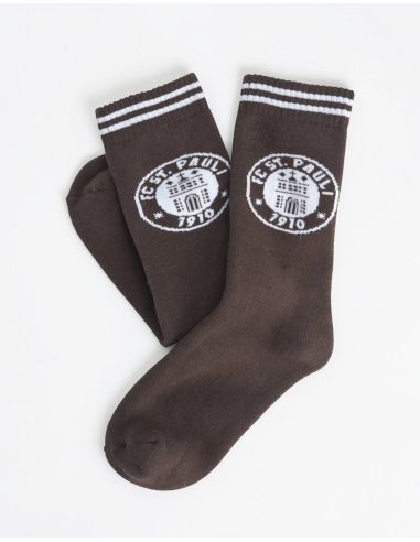 St. Pauli - Socken - Logo - Braun - @ No Borders