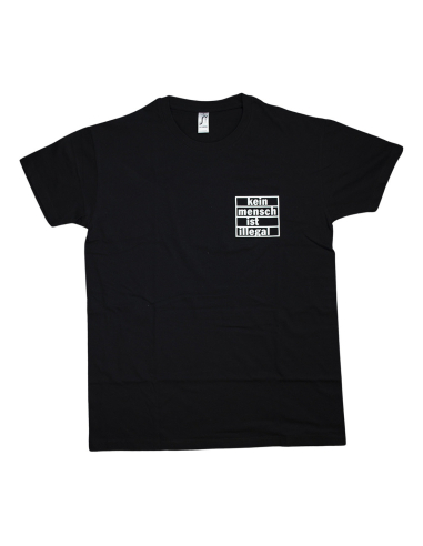 Kein Mensch ist illegal - No Borders - T-Shirt - Pocket Print - Black - @ No Borders