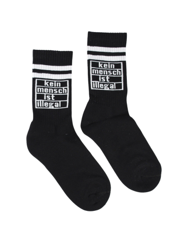 Kein Mensch ist illegal - No Borders - Socks - Black - @ No Borders