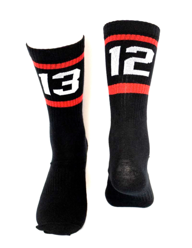 1312 Stripes - Sixblox - Socken - Black/Red/White - @ No Borders