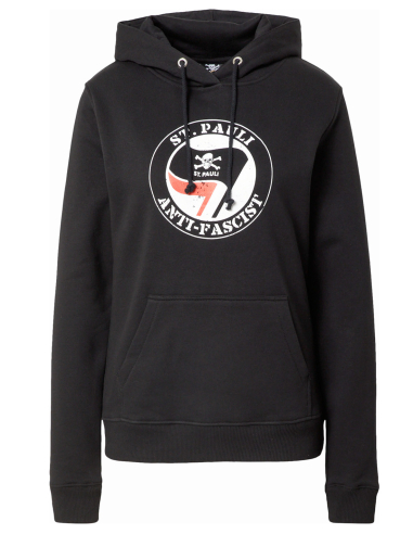 St. Pauli - Hoodie - Anti Fascist - Black - @ No Borders