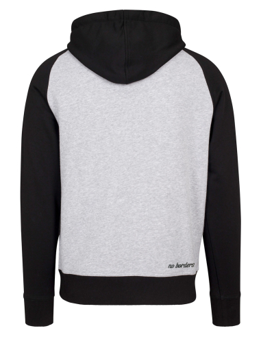 Kein Mensch ist illegal - No Borders - Hoodie - Grey/Black - @ No Borders