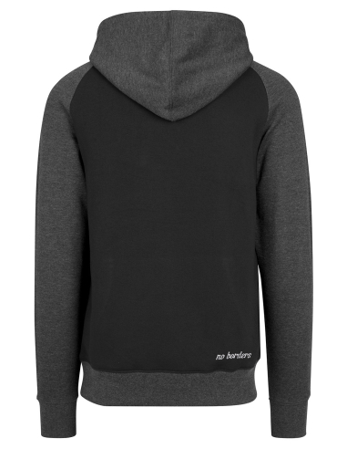 Kein Mensch ist illegal - No Borders - Hoodie - Black/Dark Grey - @ No Borders